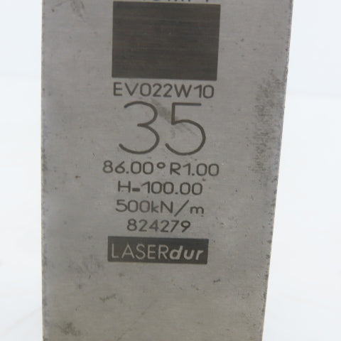 Trumpf 824279 EV022W10 Brake Press Die 86° 35mm Wide R1.00 H=100mm Laser dur