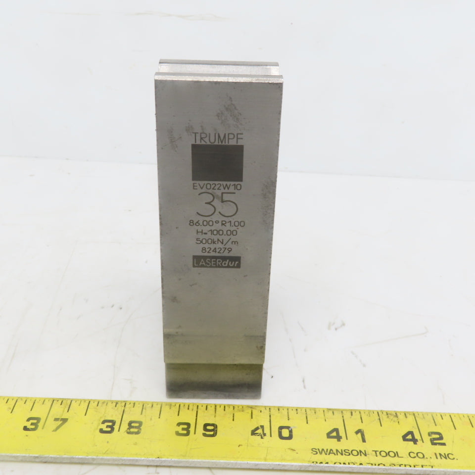 Trumpf 824279 EV022W10 Brake Press Die 86° 35mm Wide R1.00 H=100mm Laser dur