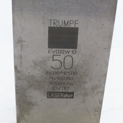 Trumpf 8242782 EV022W10 Brake Press Die 86° 50mm Wide R1.00 H=100mm Laser dur