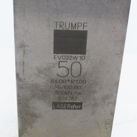 Trumpf 8242782 EV022W10 Brake Press Die 86° 50mm Wide R1.00 H=100mm Laser dur