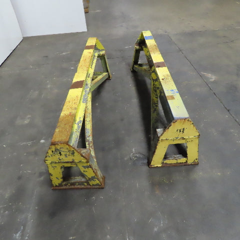 5' x 3-1/2" Wide Heavy Duty Steel I-Beam Custom Sawhorse Stand Set 18" Tall