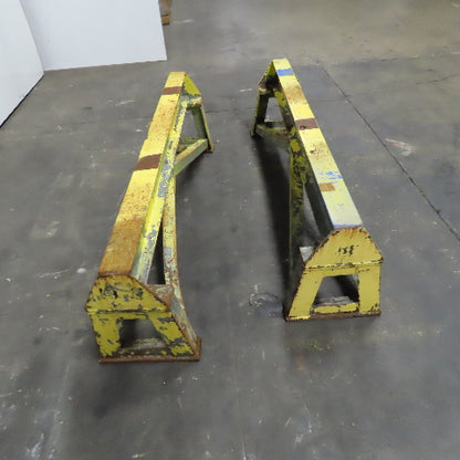 5' x 3-1/2" Wide Heavy Duty Steel I-Beam Custom Sawhorse Stand Set 18" Tall