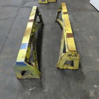 5' x 3-1/2" Wide Heavy Duty Steel I-Beam Custom Sawhorse Stand Set 18" Tall