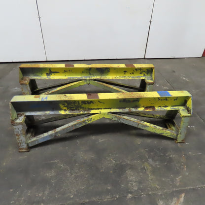 5' x 3-1/2" Wide Heavy Duty Steel I-Beam Custom Sawhorse Stand Set 18" Tall