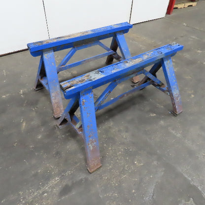 48" x 4" Wide Medium Duty Steel Custom Sawhorse Stand Set 28-1/2" Tall