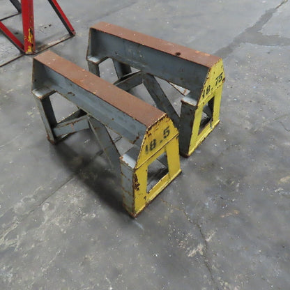 30" x 3-1/2" Wide Heavy Duty Steel I-Beam Custom Sawhorse Stand Set 18.5" Tall