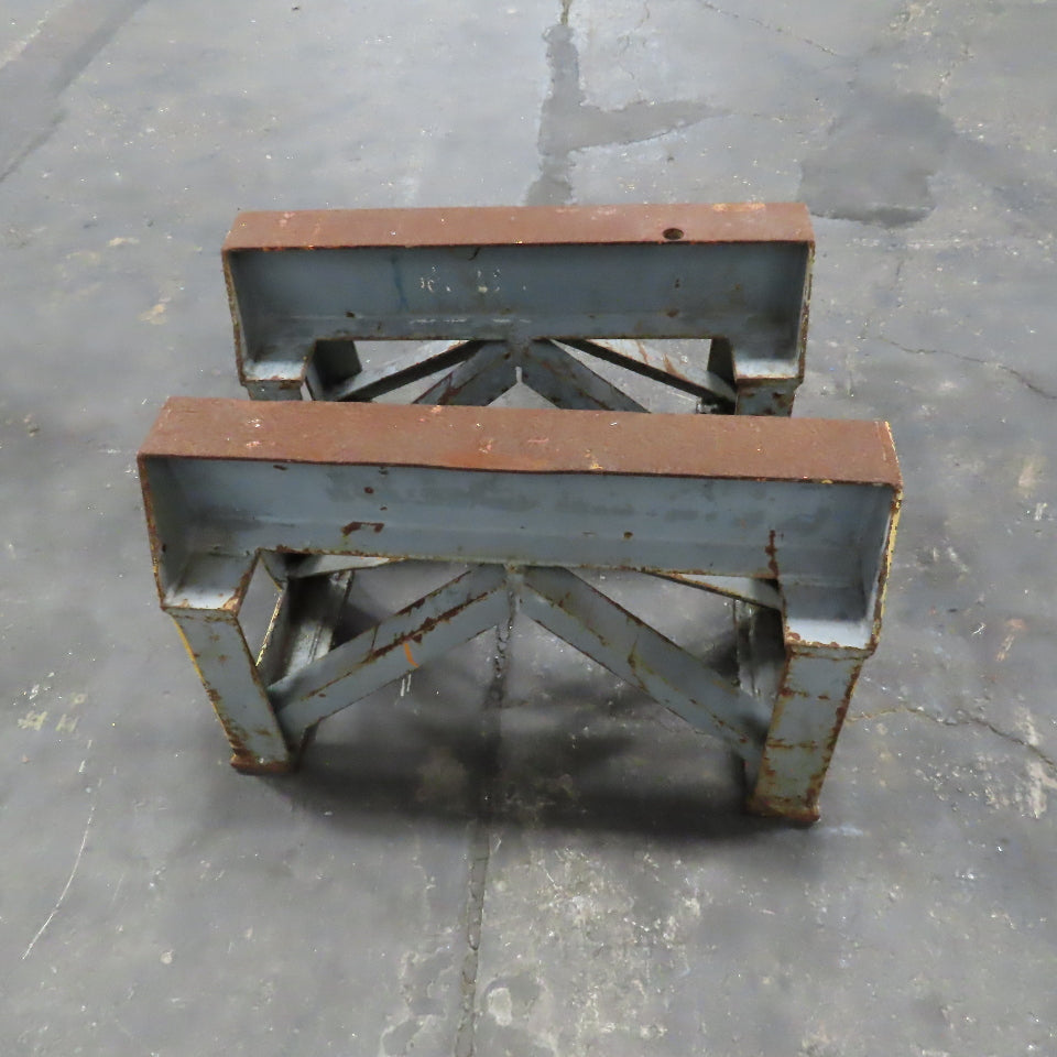 30" x 3-1/2" Wide Heavy Duty Steel I-Beam Custom Sawhorse Stand Set 18.5" Tall