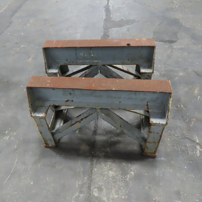 30" x 3-1/2" Wide Heavy Duty Steel I-Beam Custom Sawhorse Stand Set 18.5" Tall