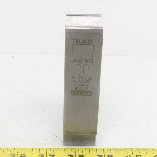 Trumpf 824389 EV026W24 Brake Press Die 86° 30mm Wide R2.50 H=100mm Laser dur