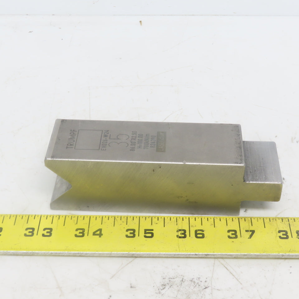 Trumpf 824390 EV026W24 Brake Press Die 86° 35mm Wide R2.50 H=100mm Laser dur