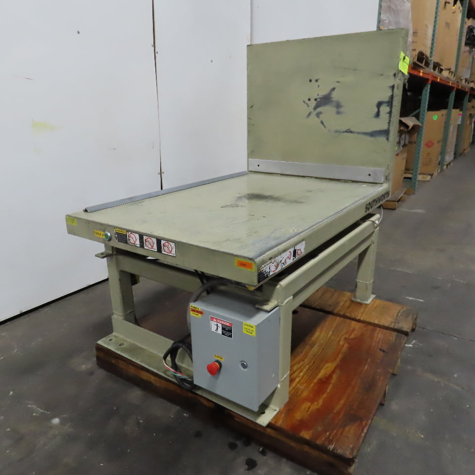 Southworth T2-90 2000Lbs. Ergonomic Unloader Tilt Table 52" x 36" 90°  230V 3Ph