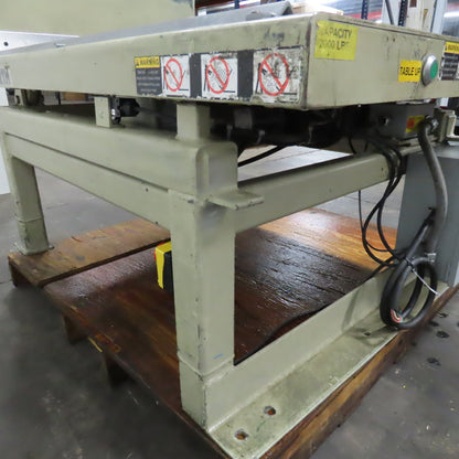 Southworth T2-90 2000Lbs. Ergonomic Unloader Tilt Table 52" x 36" 90°  230V 3Ph