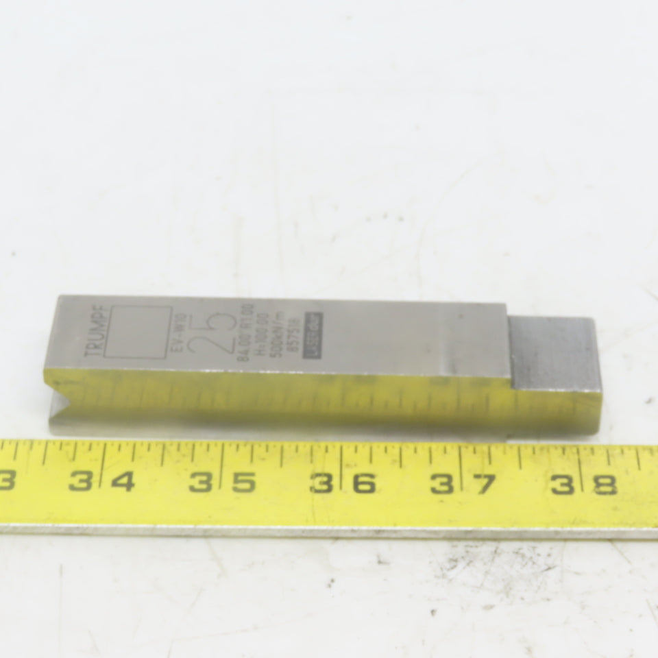 Trumpf 8257518 EVW10 Brake Press Die 84° 25mm Wide R1.00 H=100mm Laser dur