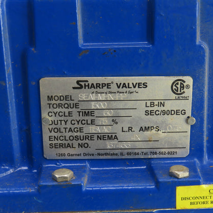 Sharpe SEAII-MHX-PP Manual Rotary Valve Actuator 1500 LB-IN Torque