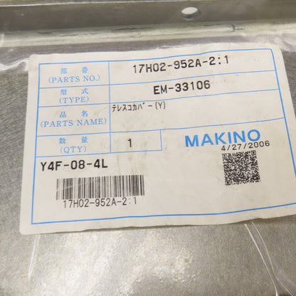Hennig EM33106 Makino MSA-40 Vertical Mill Telescoping Way Cover Y-Axis