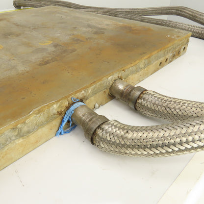 24" x 24" Liquid Heated Aluminum Platen Heat Press Plate Molding 70" Hoses 3/4"