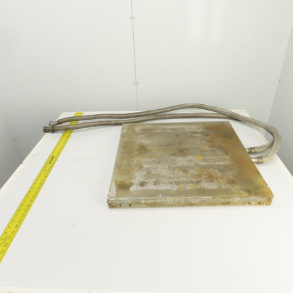 24" x 24" Liquid Heated Aluminum Platen Heat Press Plate Molding 70" Hoses 3/4"