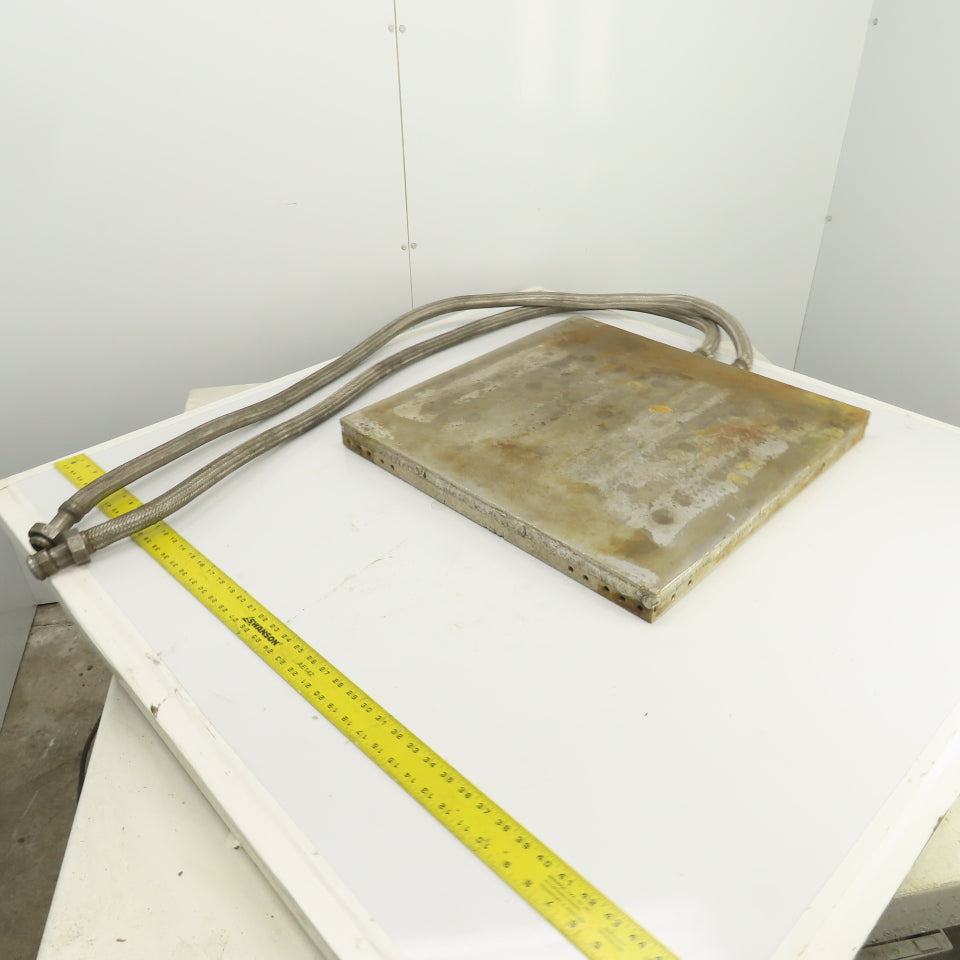 24" x 24" Liquid Heated Aluminum Platen Heat Press Plate Molding 70" Hoses 3/4"