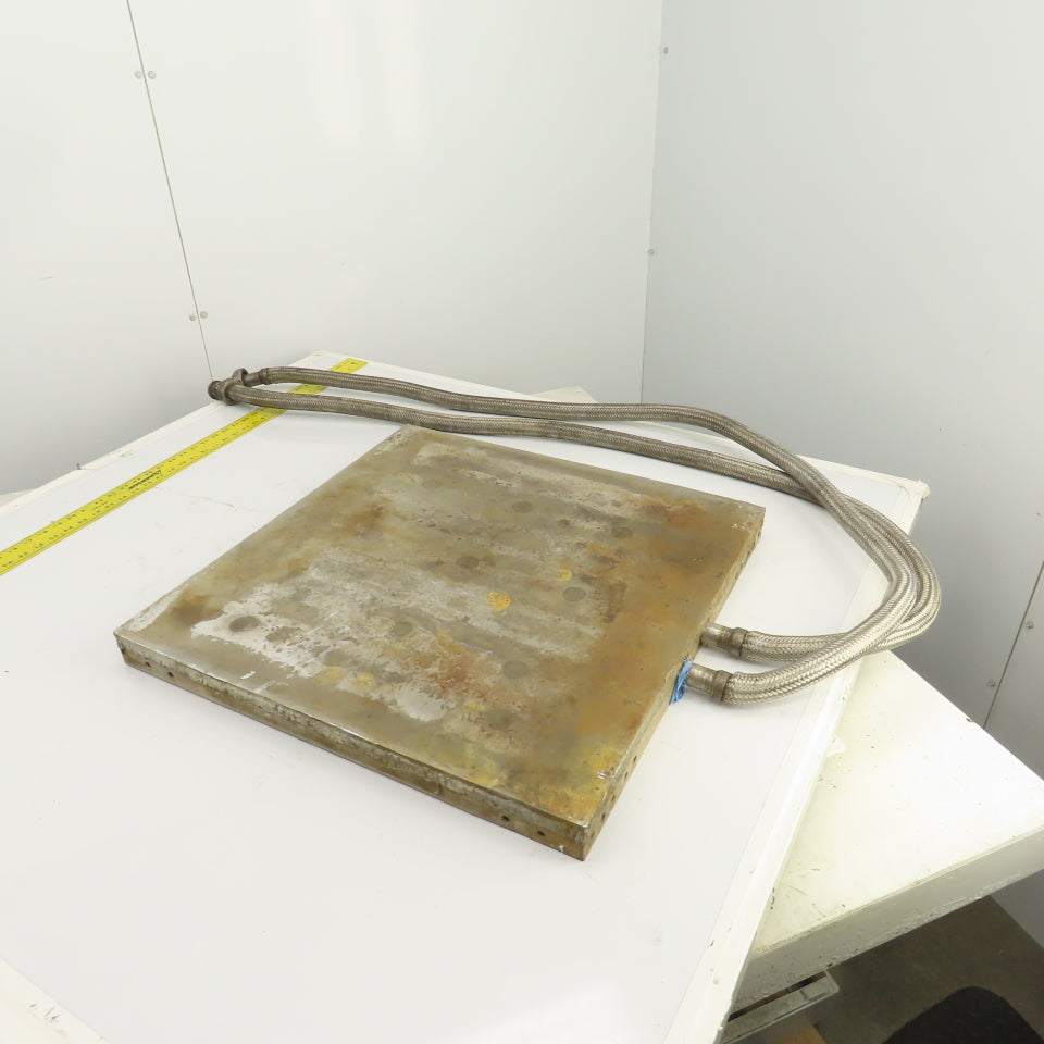 24" x 24" Liquid Heated Aluminum Platen Heat Press Plate Molding 70" Hoses 3/4"