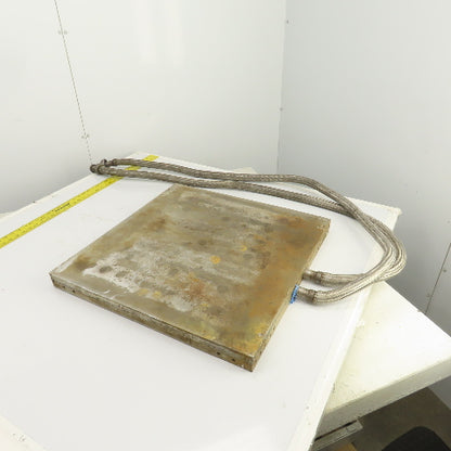 24" x 24" Liquid Heated Aluminum Platen Heat Press Plate Molding 70" Hoses 3/4"
