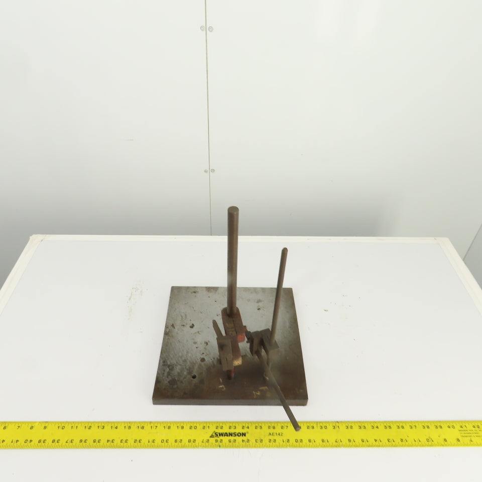 Dual Post Inspection Stand Dial Indicator Holder 12"x12" Steel Base 17" Post