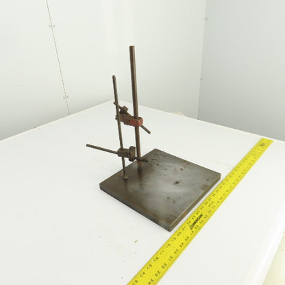 Dual Post Inspection Stand Dial Indicator Holder 12"x12" Steel Base 17" Post