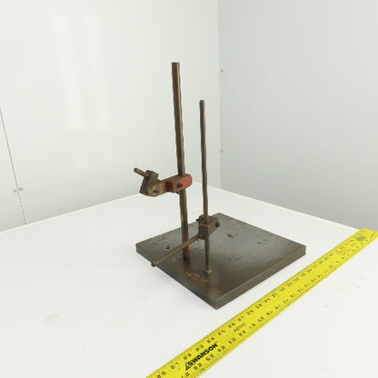 Dual Post Inspection Stand Dial Indicator Holder 12"x12" Steel Base 17" Post