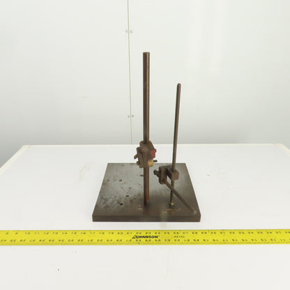 Dual Post Inspection Stand Dial Indicator Holder 12"x12" Steel Base 17" Post