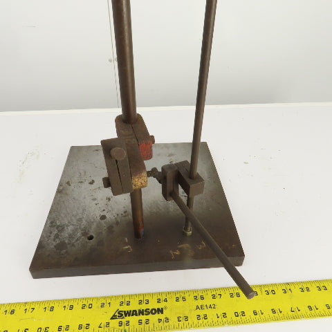 Dual Post Inspection Stand Dial Indicator Holder 12"x12" Steel Base 17" Post