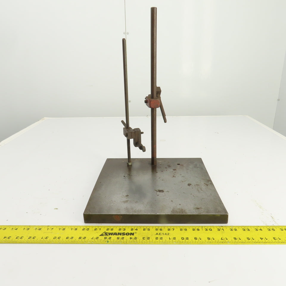 Dual Post Inspection Stand Dial Indicator Holder 12"x12" Steel Base 17" Post