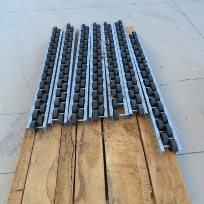 Mallard 5-1/4" w x 55" OAL Two Wheel Gravity Pallet Carton Flow Rail Lot Of 7
