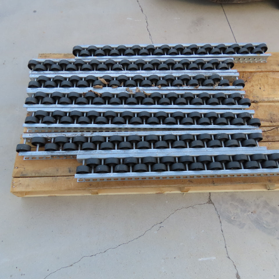 Mallard 5-1/4" w x 55" OAL Two Wheel Gravity Pallet Carton Flow Rail Lot Of 7