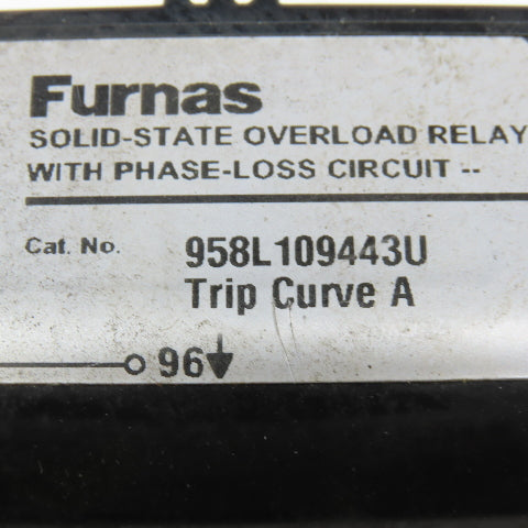 Furnas 958L109443U 600VAC 3Ph Solid State Overload Phase Loss Relay 50-100A