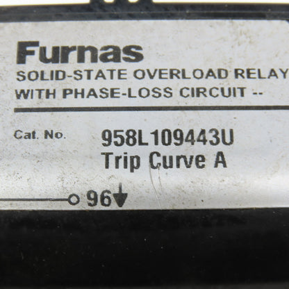 Furnas 958L109443U 600VAC 3Ph Solid State Overload Phase Loss Relay 50-100A