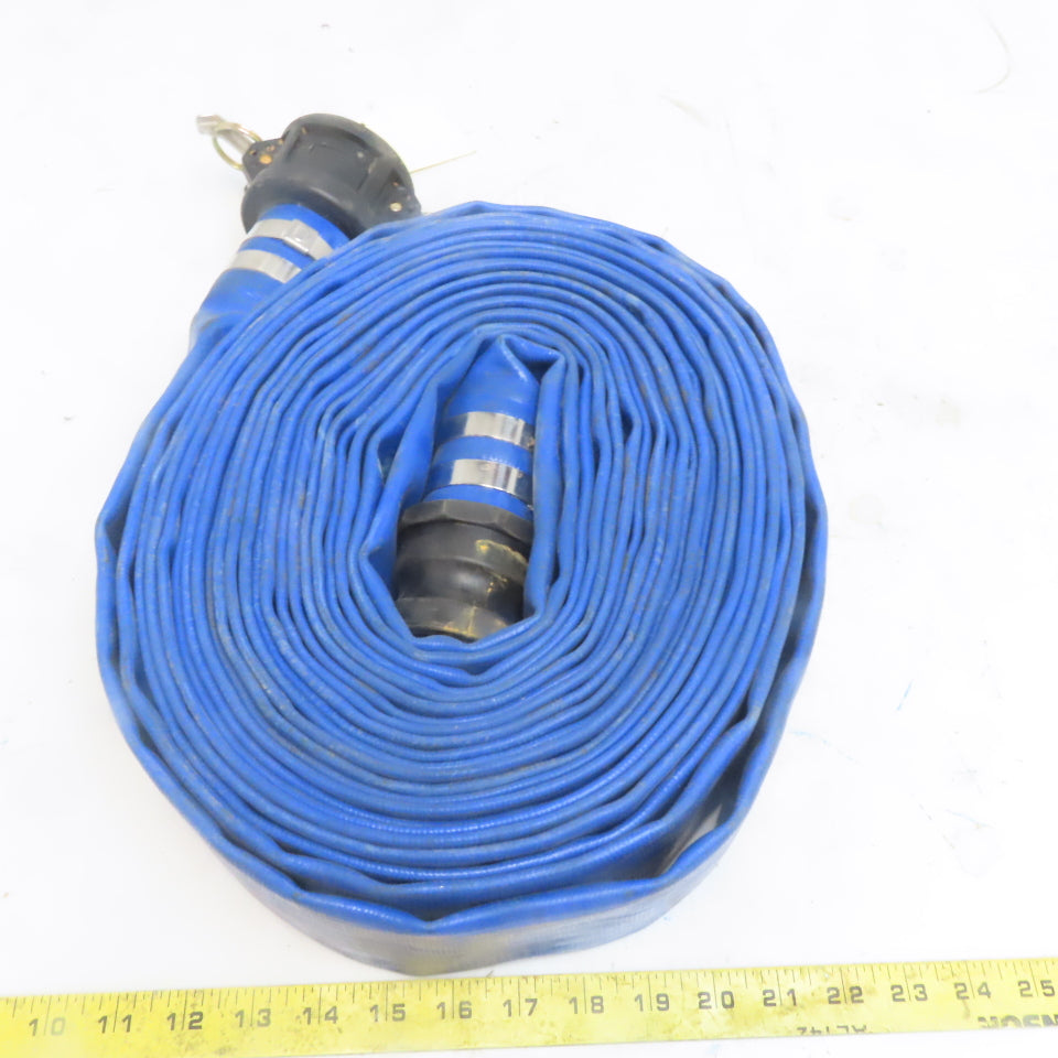 2" x 50' Blue PVC Backwash Hose W/Male & Female Camlock Coupler