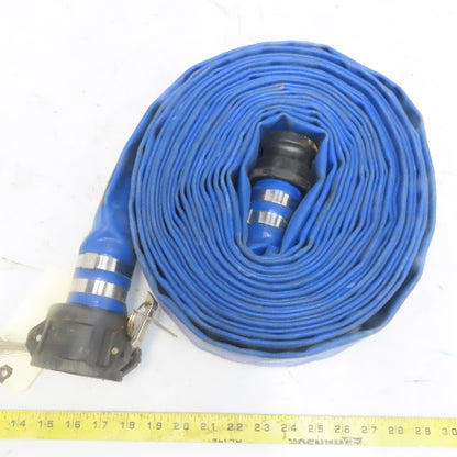 2" x 50' Blue PVC Backwash Hose W/Male & Female Camlock Coupler