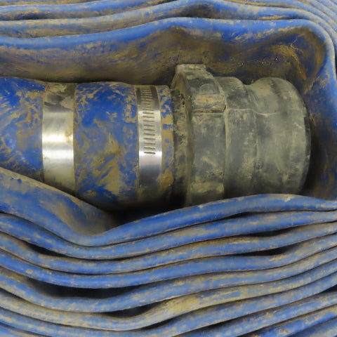 3" x 50' Blue PVC Backwash Hose W/Male & Female Camlock Coupler