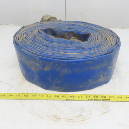 3" x 50' Blue PVC Backwash Hose W/Male & Female Camlock Coupler