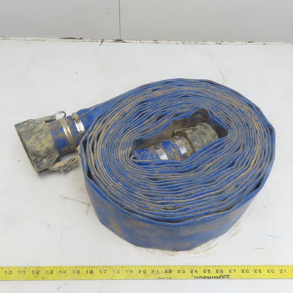3" x 50' Blue PVC Backwash Hose W/Male & Female Camlock Coupler