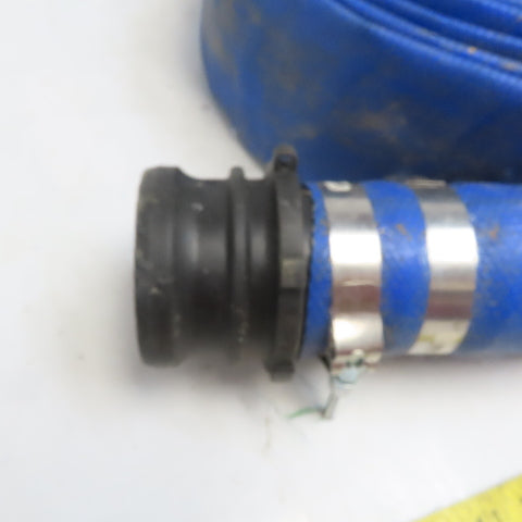 3" x 98' Blue PVC Backwash Hose W/Male & Female Camlock Coupler
