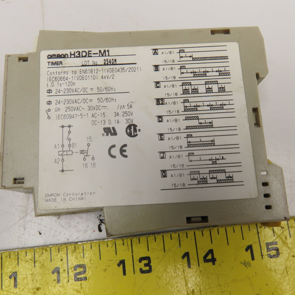 Omron H3DE-M1 0.1s-120H Din Mount Timing Relay 24-230V