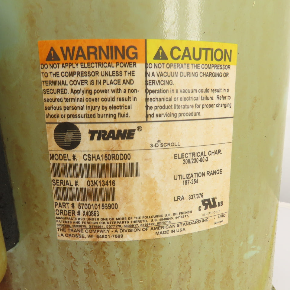 Trane CSHA150R0D00 3-D 15 Ton Scroll Compressor 208-230V 3PH