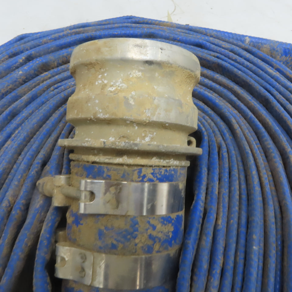 3" x 70' Blue PVC Backwash Hose W/Male Camlock Coupler