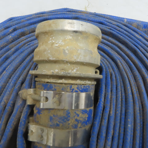 3" x 70' Blue PVC Backwash Hose W/Male Camlock Coupler