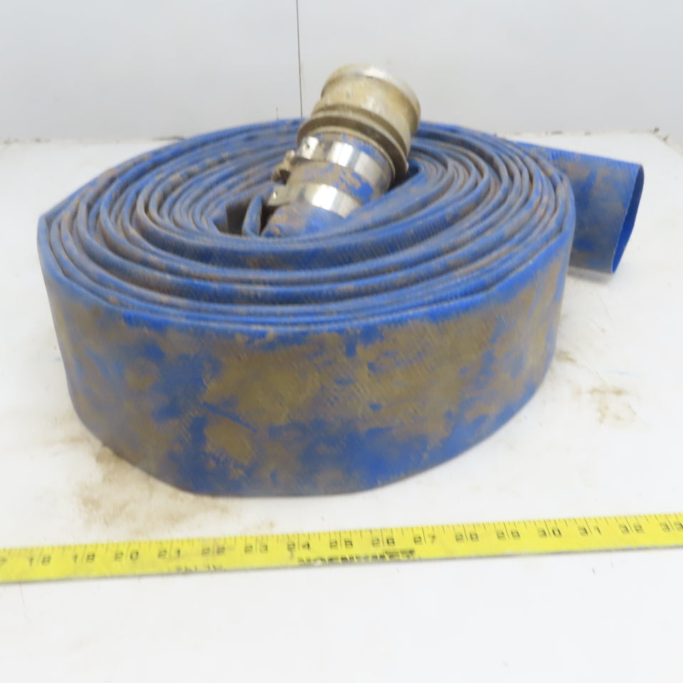 3" x 70' Blue PVC Backwash Hose W/Male Camlock Coupler