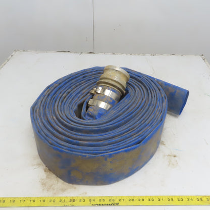 3" x 70' Blue PVC Backwash Hose W/Male Camlock Coupler