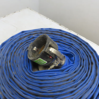 3" x 75' Blue PVC Backwash Hose W/Female Camlock Coupler