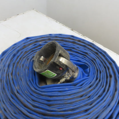3" x 75' Blue PVC Backwash Hose W/Female Camlock Coupler