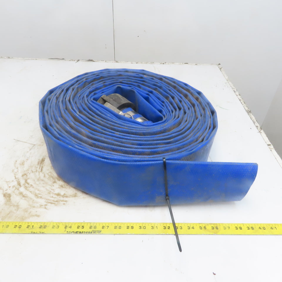 3" x 75' Blue PVC Backwash Hose W/Female Camlock Coupler