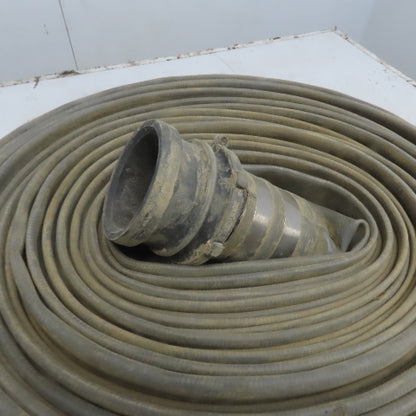 3" x 100' Gray PVC Backwash Hose W/Male & Female Camlock Coupler